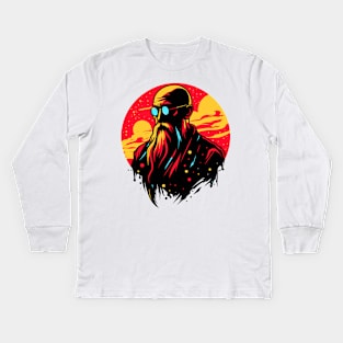 Silhoutte of Dragon Ball #001 Kids Long Sleeve T-Shirt